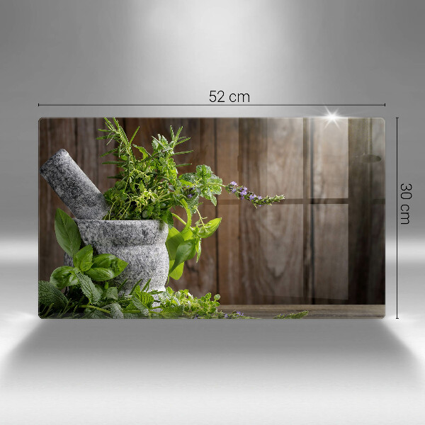 Tagliere in vetro temperato Piante erbe e legno