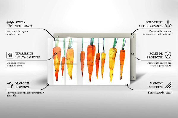 Tagliere in vetro Illustrazione della carota