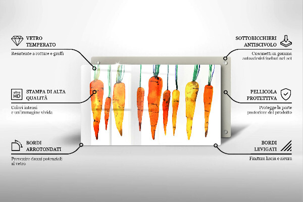 Tagliere in vetro Illustrazione della carota