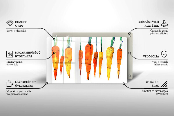 Tagliere in vetro Illustrazione della carota