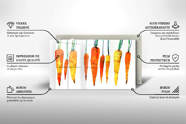 Tagliere in vetro Illustrazione della carota
