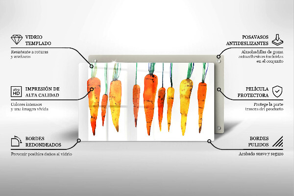 Tagliere in vetro Illustrazione della carota