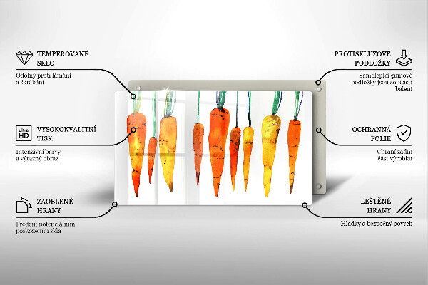 Tagliere in vetro Illustrazione della carota