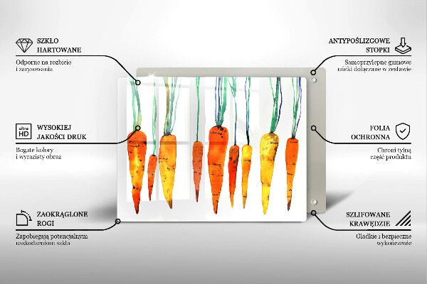 Tagliere in vetro Illustrazione della carota