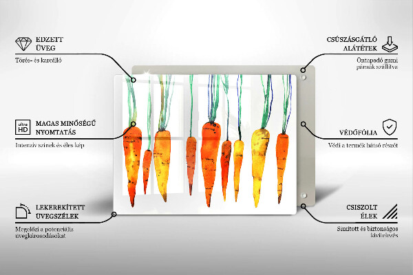 Tagliere in vetro Illustrazione della carota