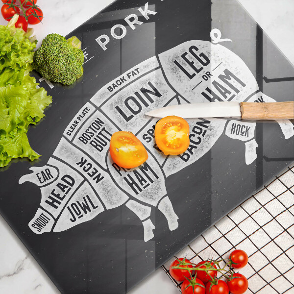 Tagliere in vetro Carne di maiale di maiale