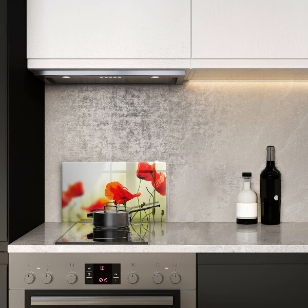 Tagliere in vetro temperato Fiori di papaveri rossi