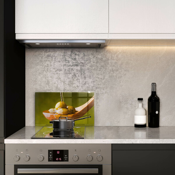 Tagliere in vetro temperato Olio d'oliva e olive