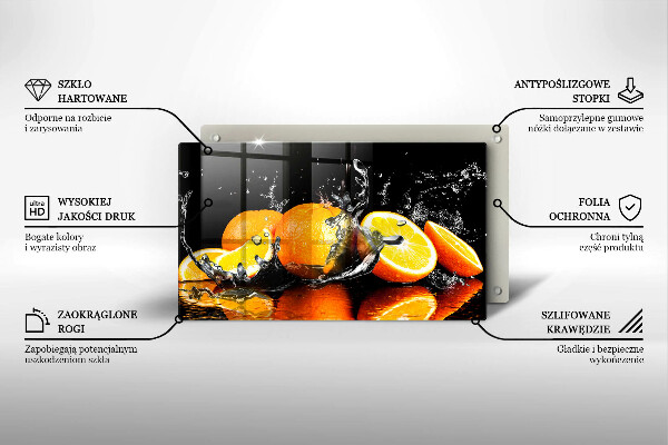 Tagliere in vetro Succoso frutto arancione