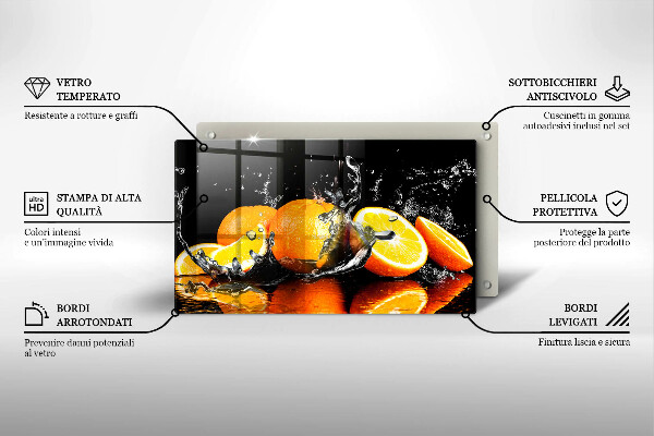 Tagliere in vetro Succoso frutto arancione