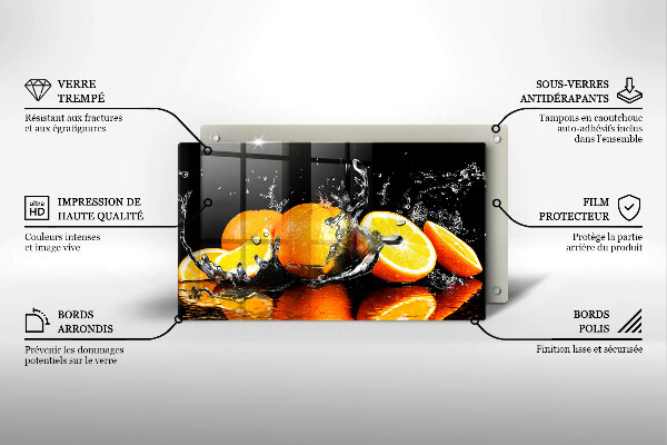 Tagliere in vetro Succoso frutto arancione