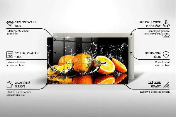 Tagliere in vetro Succoso frutto arancione