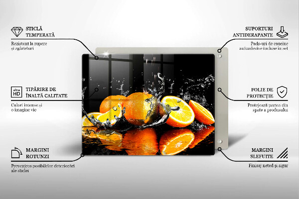 Tagliere in vetro Succoso frutto arancione