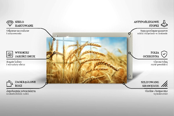 Tagliere in vetro Spighe di cereali nel campo