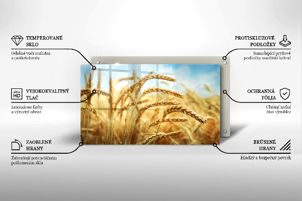 Tagliere in vetro Spighe di cereali nel campo