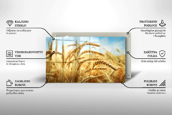 Tagliere in vetro Spighe di cereali nel campo