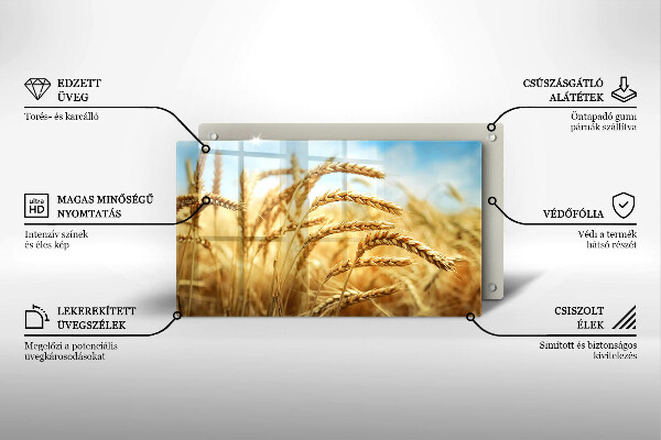 Tagliere in vetro Spighe di cereali nel campo