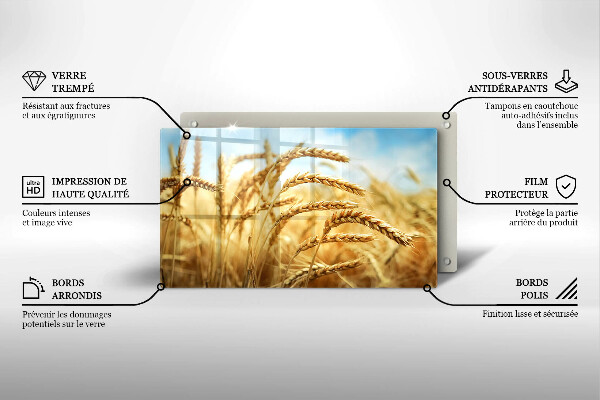 Tagliere in vetro Spighe di cereali nel campo