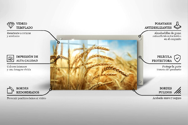 Tagliere in vetro Spighe di cereali nel campo