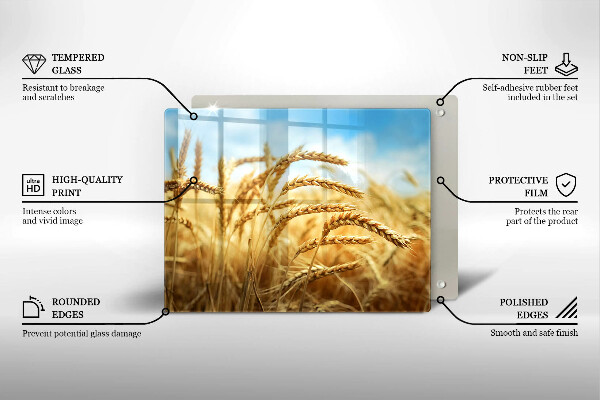 Tagliere in vetro Spighe di cereali nel campo