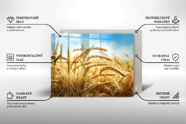 Tagliere in vetro Spighe di cereali nel campo