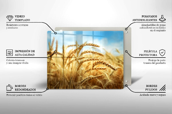 Tagliere in vetro Spighe di cereali nel campo