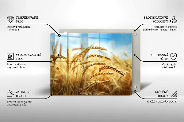 Tagliere in vetro Spighe di cereali nel campo