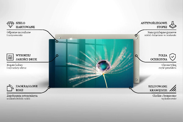 Tagliere in vetro Rugiada su un dente di leone