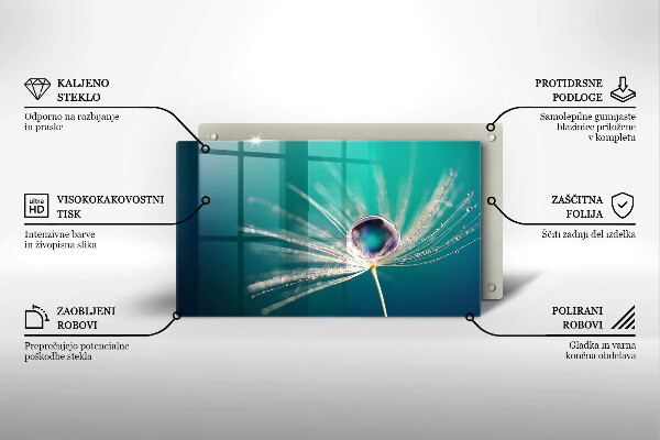 Tagliere in vetro Rugiada su un dente di leone