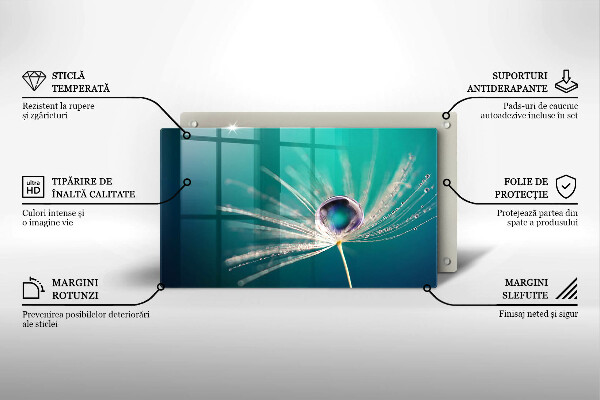 Tagliere in vetro Rugiada su un dente di leone