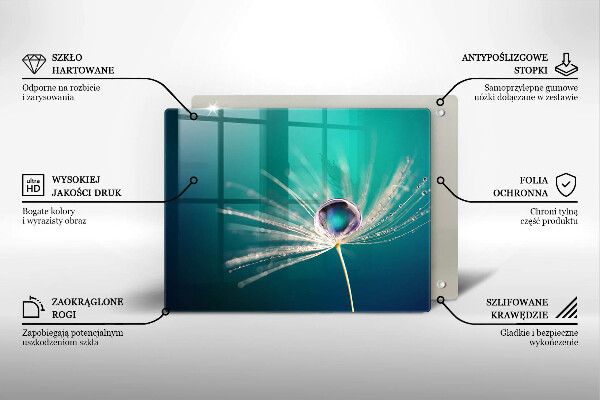 Tagliere in vetro Rugiada su un dente di leone