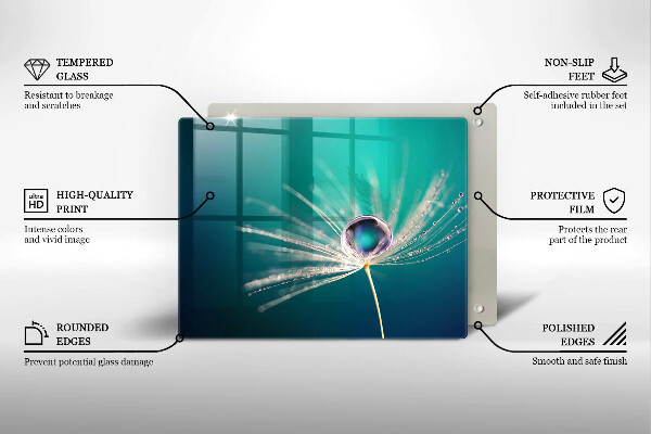 Tagliere in vetro Rugiada su un dente di leone