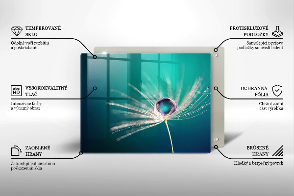 Tagliere in vetro Rugiada su un dente di leone