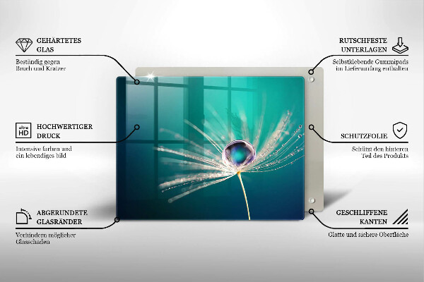 Tagliere in vetro Rugiada su un dente di leone