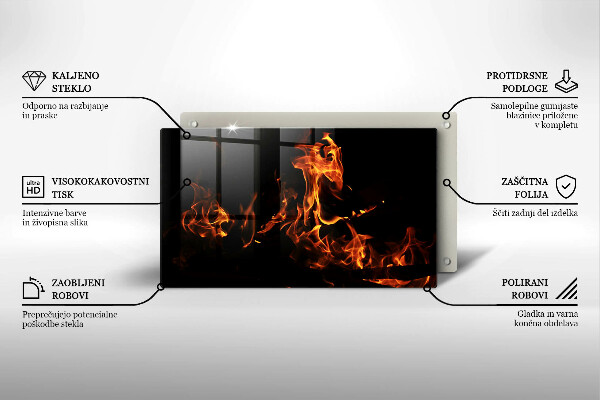 Tagliere in vetro Accendi una fiamma viva