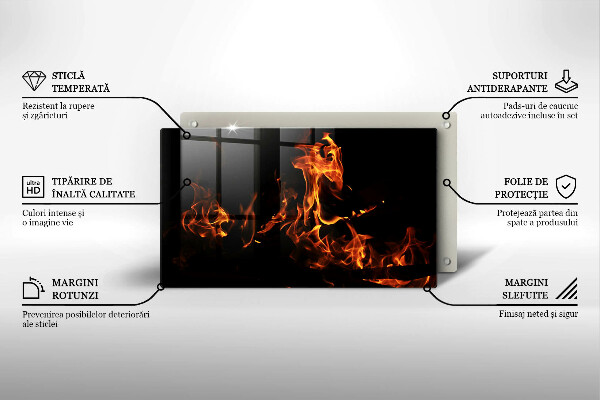 Tagliere in vetro Accendi una fiamma viva