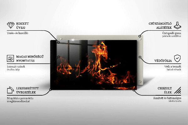 Tagliere in vetro Accendi una fiamma viva
