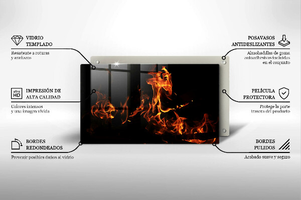 Tagliere in vetro Accendi una fiamma viva