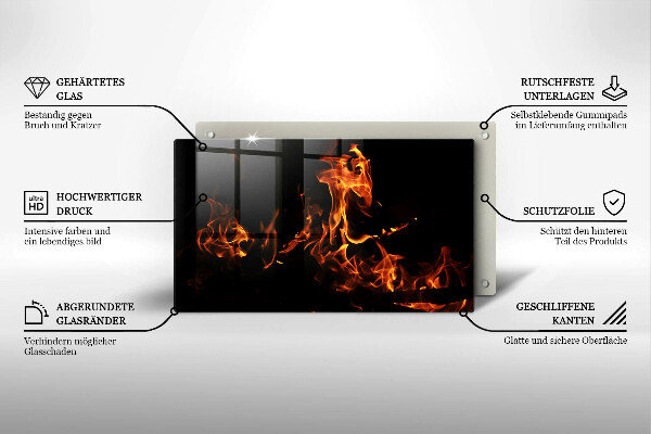 Tagliere in vetro Accendi una fiamma viva
