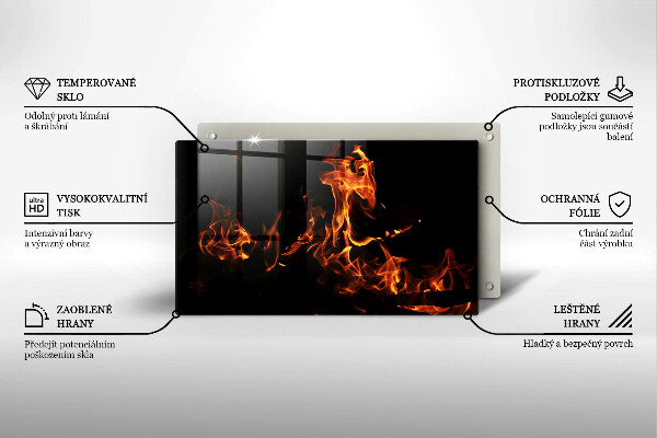 Tagliere in vetro Accendi una fiamma viva