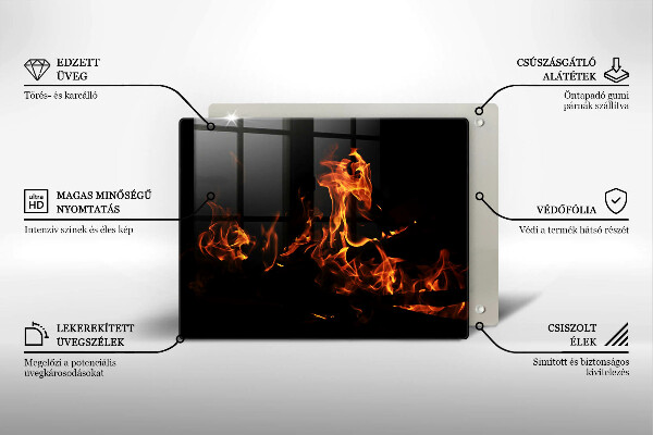 Tagliere in vetro Accendi una fiamma viva