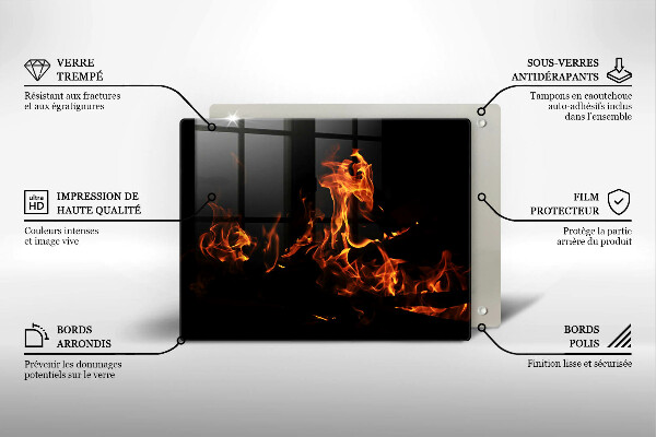 Tagliere in vetro Accendi una fiamma viva