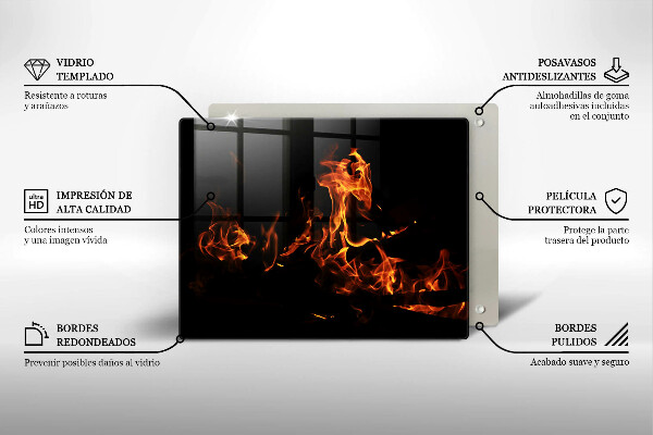 Tagliere in vetro Accendi una fiamma viva