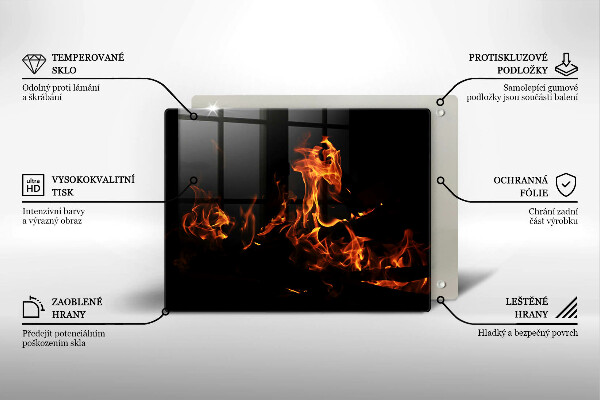 Tagliere in vetro Accendi una fiamma viva