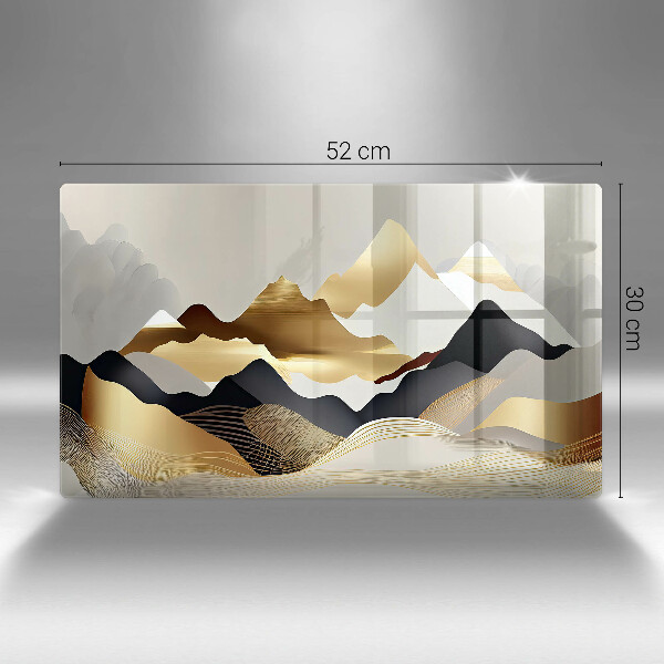Tagliere in vetro Montagne dorate astratte