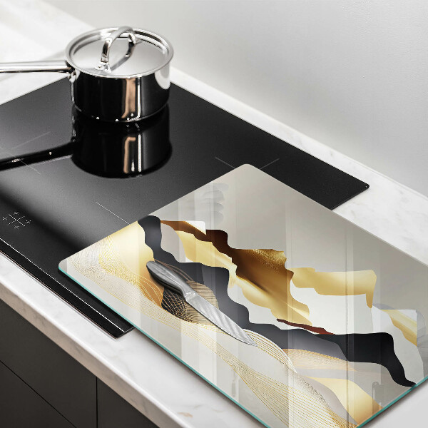 Tagliere in vetro Montagne dorate astratte