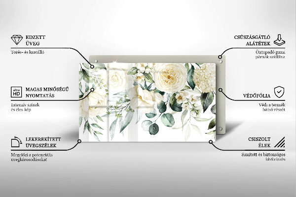 Tagliere in vetro Fiori ad acquerelli