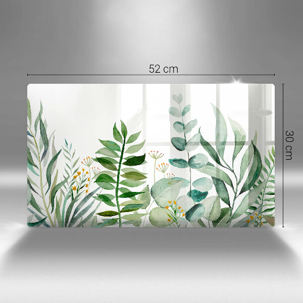 Tagliere in vetro Illustrazione delle foglie delle piante