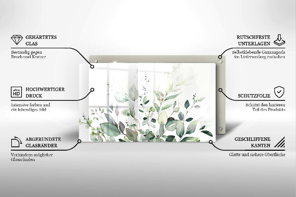 Tagliere in vetro Piante ad acquerello
