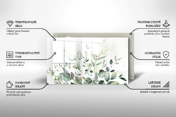 Tagliere in vetro Piante ad acquerello